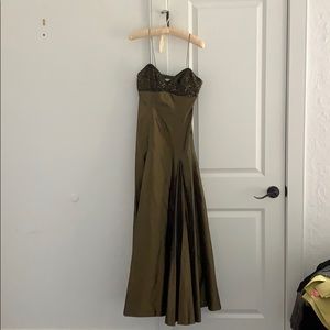 Agostino green beaded ball gown size 2. Worn once.